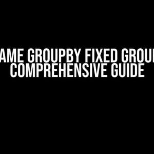 Dataframe Groupby Fixed Groupings: A Comprehensive Guide