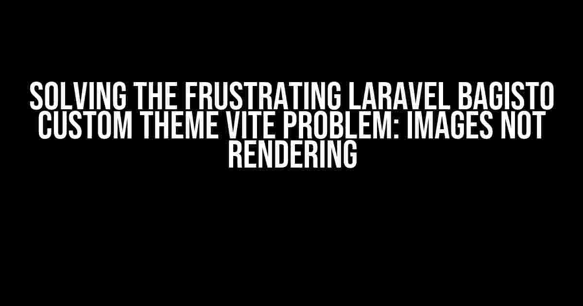 Solving the Frustrating Laravel Bagisto Custom Theme Vite Problem: Images Not Rendering